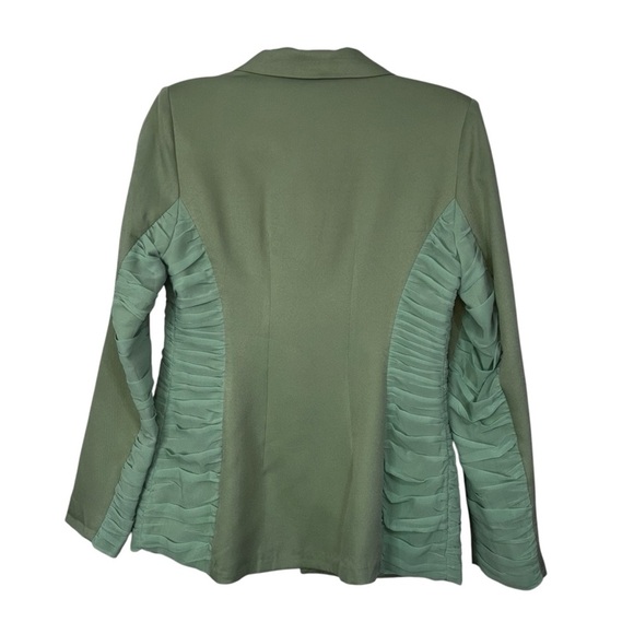 Pretty Little Things Women's 8 Maternity Sage Green Ruched Side Blazer Spring - Picture 2 of 16